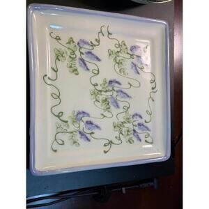 Square Crabtree & Evelyn, Hand Painted Lavender Collection	Plate